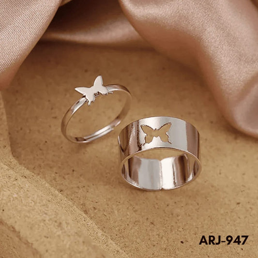 ARJ-947 Butterfly Couple Ring Elegant Stylish Durable Design Symbol Of Love And Commitment For Couples Adjustable Size