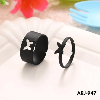 ARJ-947 Butterfly Couple Ring Elegant Stylish Durable Design Symbol Of Love And Commitment For Couples Adjustable Size